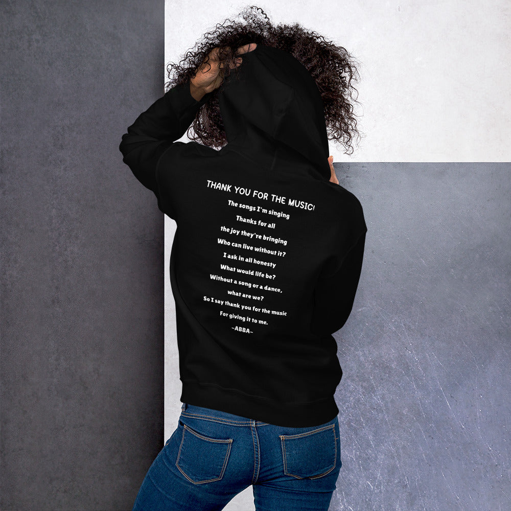 Thank You For The Music- Small Design Unisex Hoodie