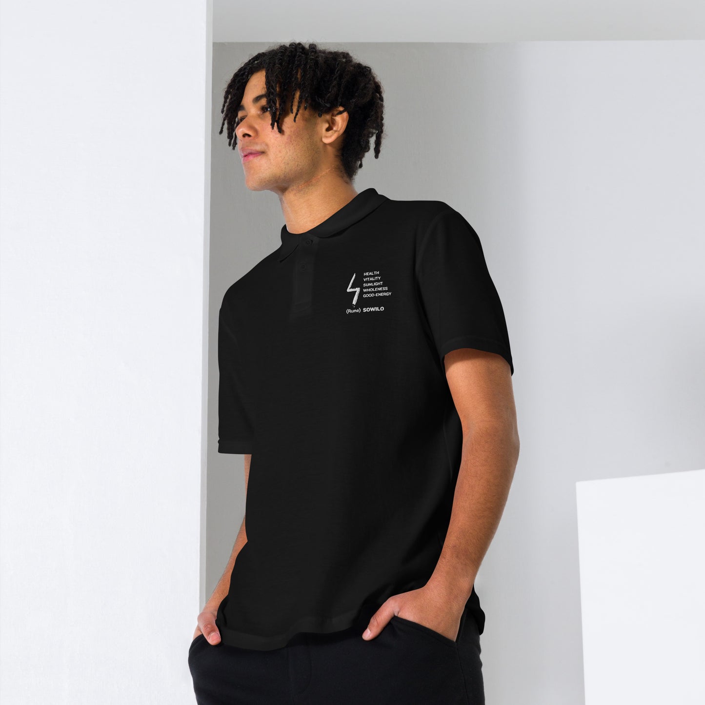 Sun Rune "There is No Change Without Action" Unisex polo shirt